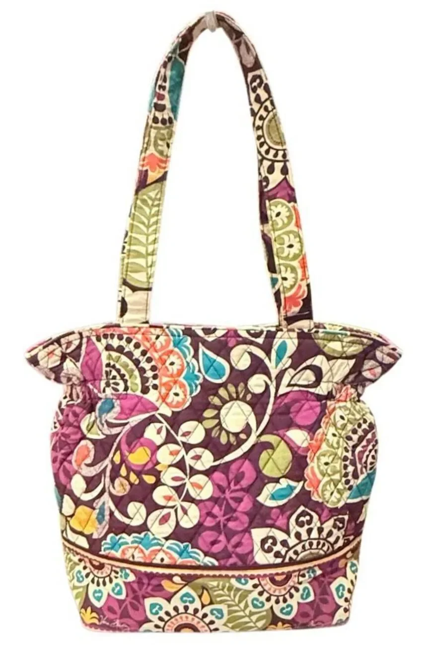 Vera Bradley Plum Crazy Glenna Shoulder Bag Quilted Retired Boho